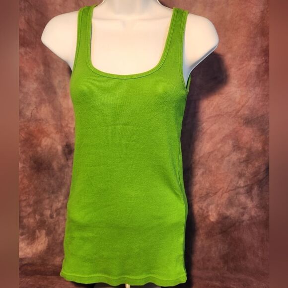 💜Old Navy Green Ribbed Tanktop Large - Picture 2 of 7